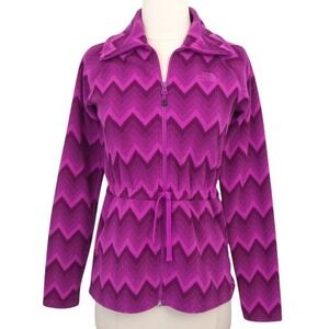 North Face Magenta Purple Chevron Harper Drawstring Full Zip Jacket- Women's XS